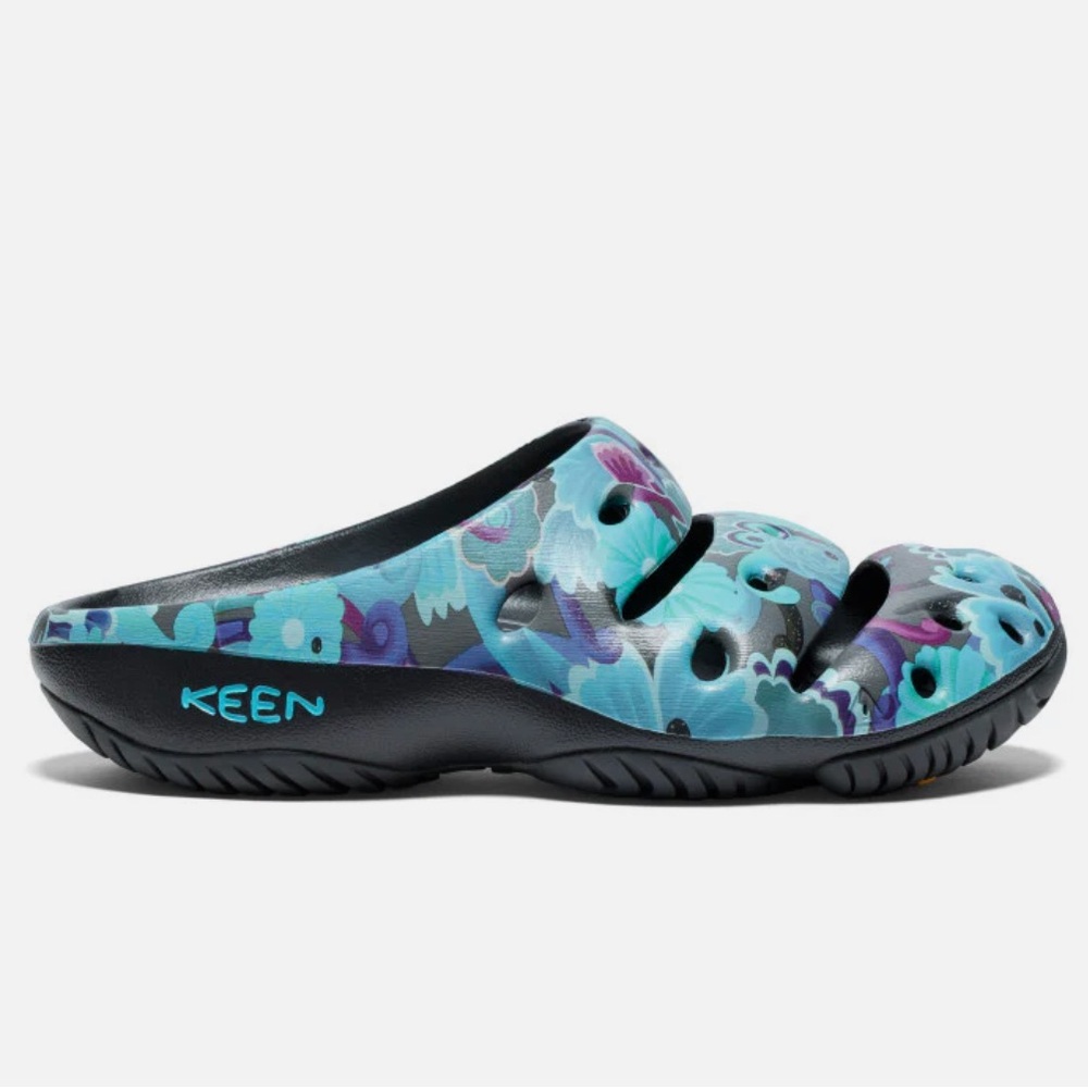 EUC KEEN Yogui Arts Clog, blue floral Unisex Mens 10 = approx Women’s Sz 11-11.5 - Picture 7 of 10